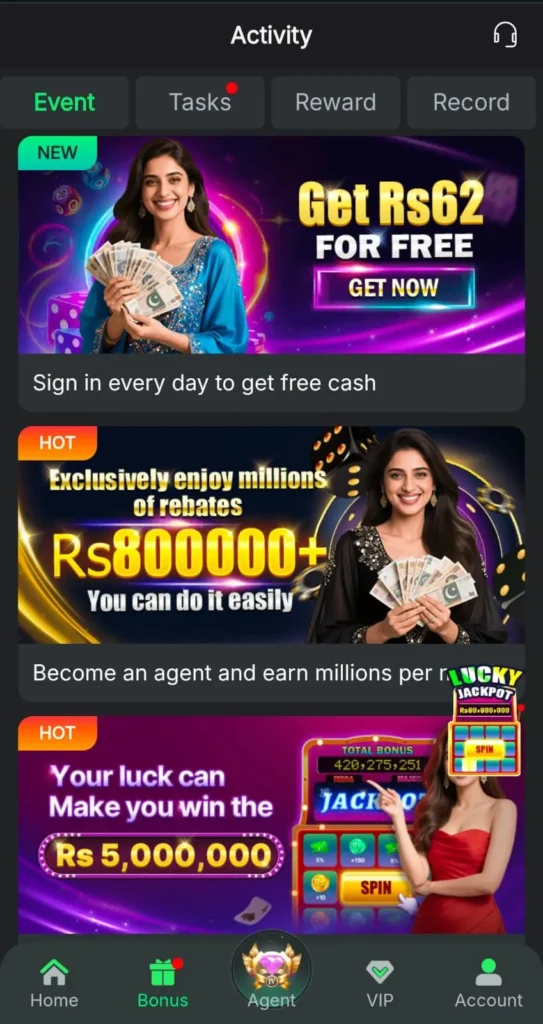 PAK Jackpot: Get Rs62 for Free